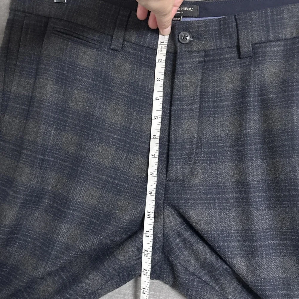 Banana Republic Pants 36x32 Aiden Fit Nova Fides Italian Wool Blue Plaid Flannel
